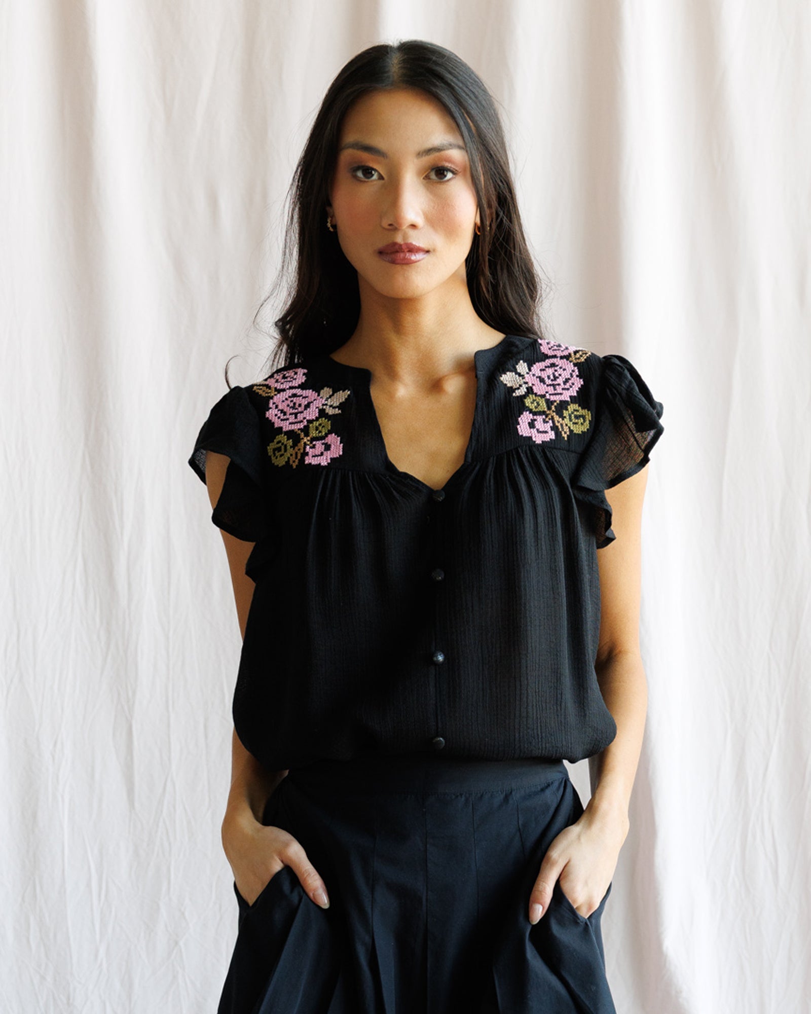Embroidered Bloom Top