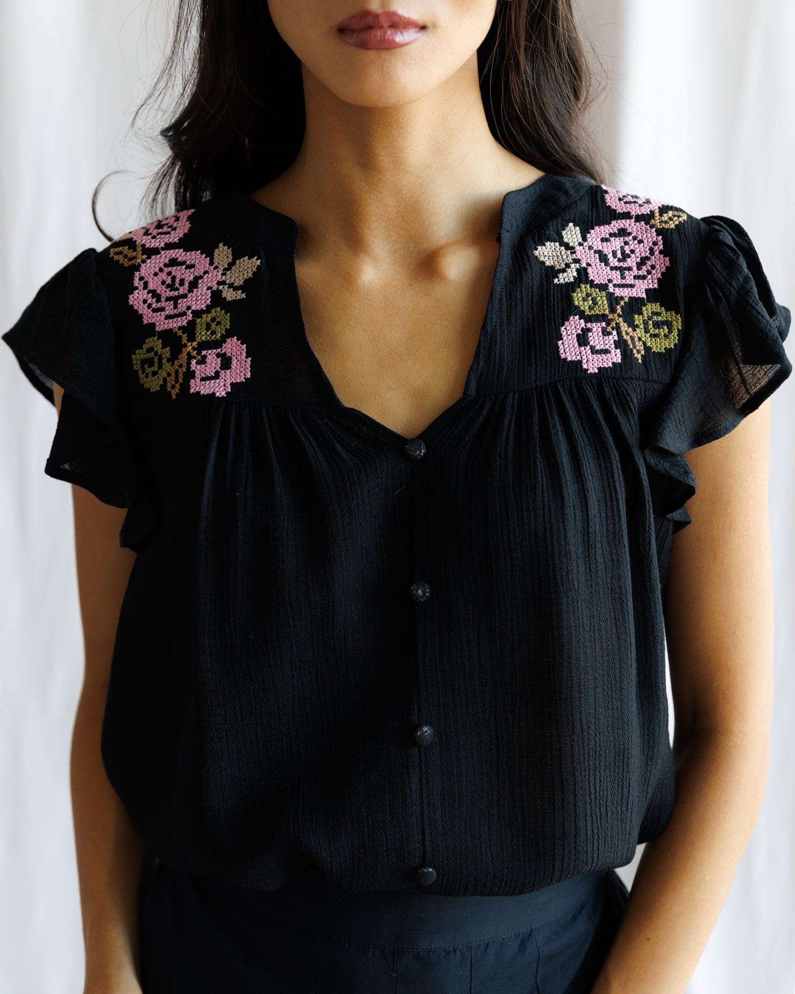 Embroidered Bloom Top