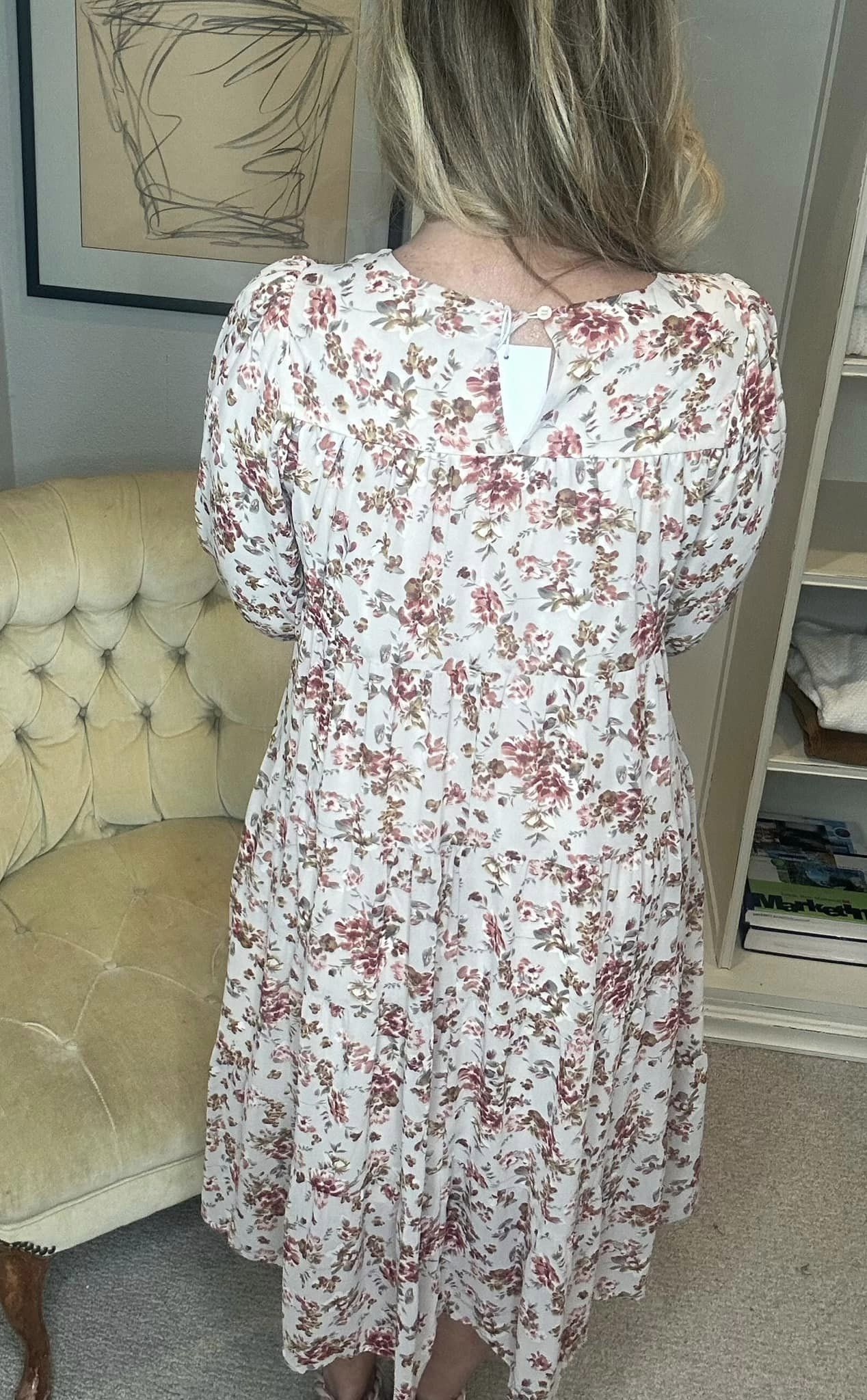 Next to You Balloon Sleeve Floral Dress