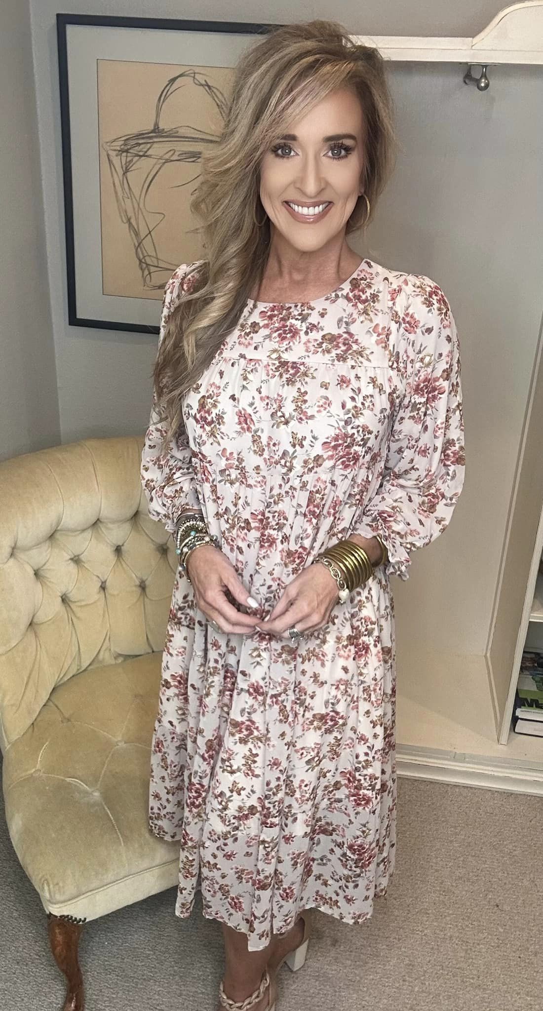 Next to You Balloon Sleeve Floral Dress