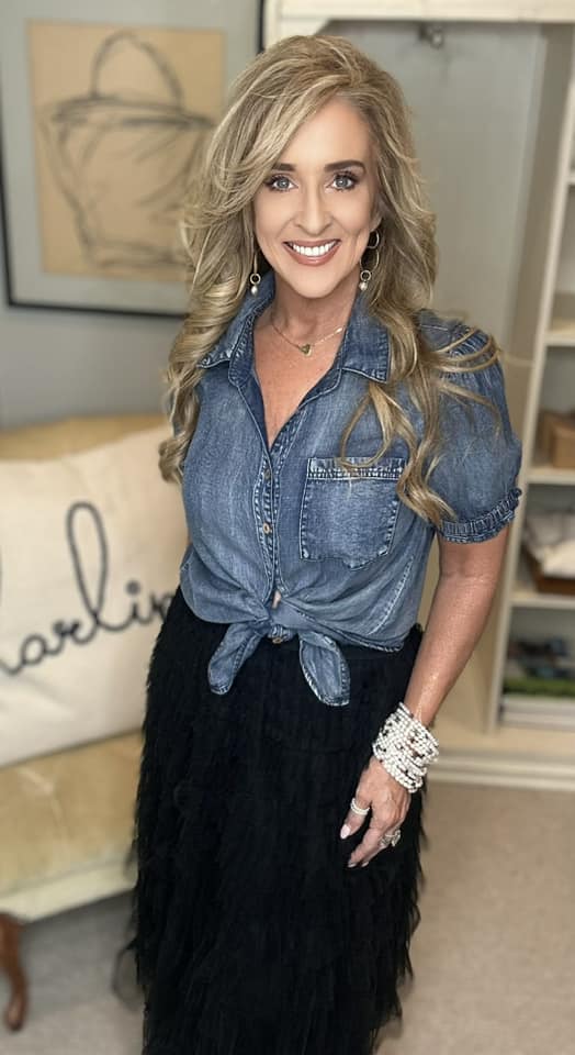 Elastic Waist Layered Mesh Midi Skirt