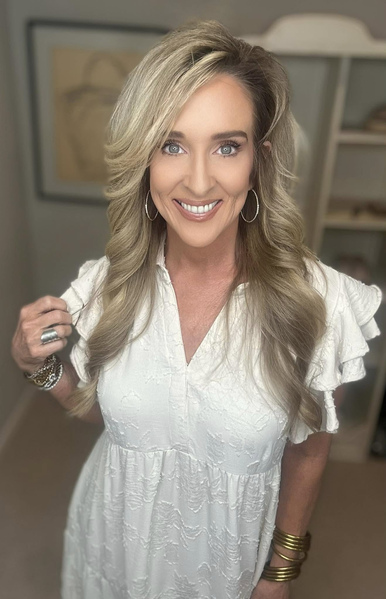 Tiered Floral Burnout Ruffle Sleeve Midi Dress Plus Size