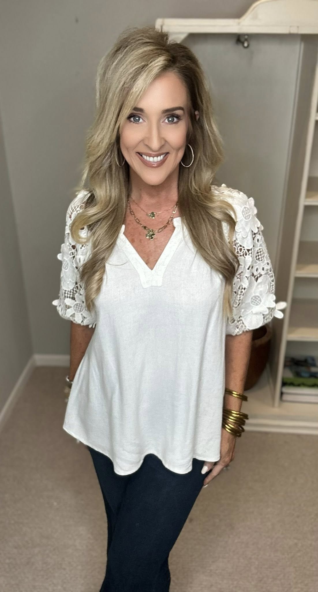 Umgee Full Size French Terry Boxy Cut Top with 3D Floral Sleeve Plus Size