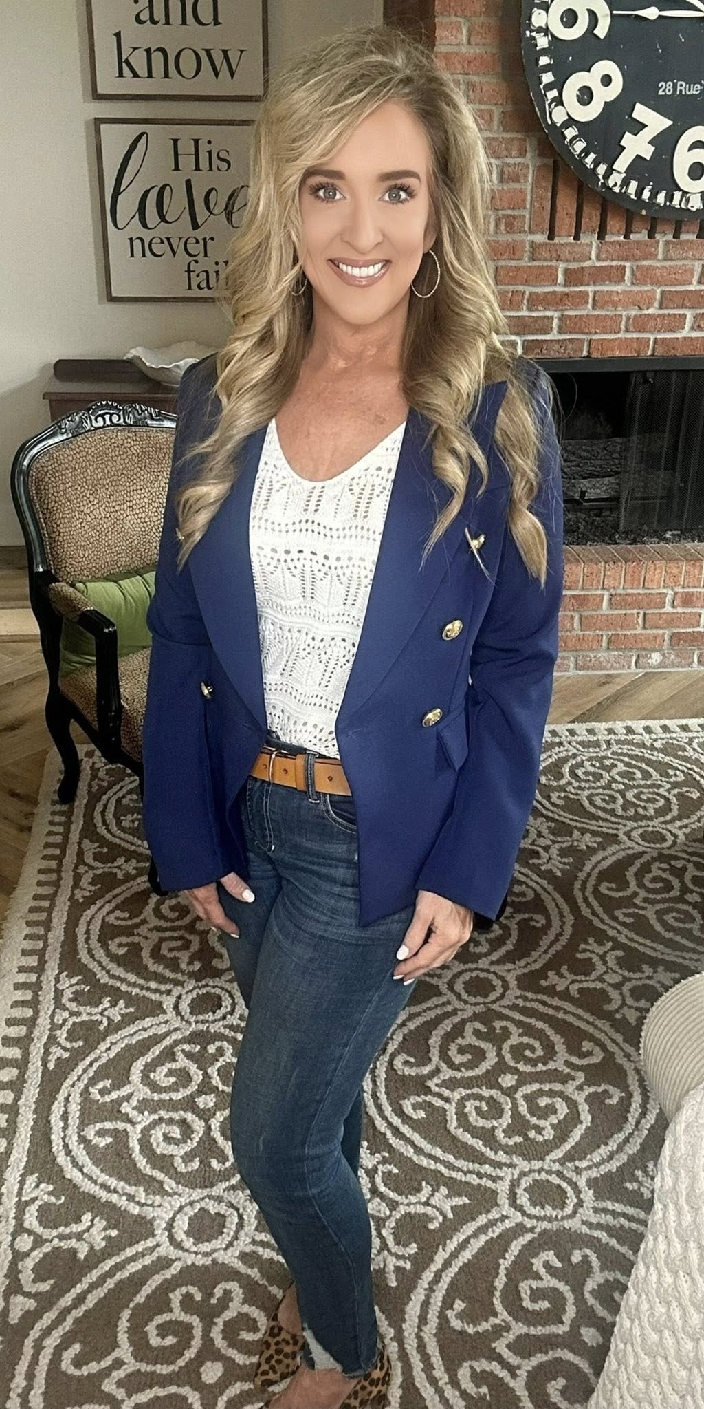 Lapel Collar Long Sleeve Blazer