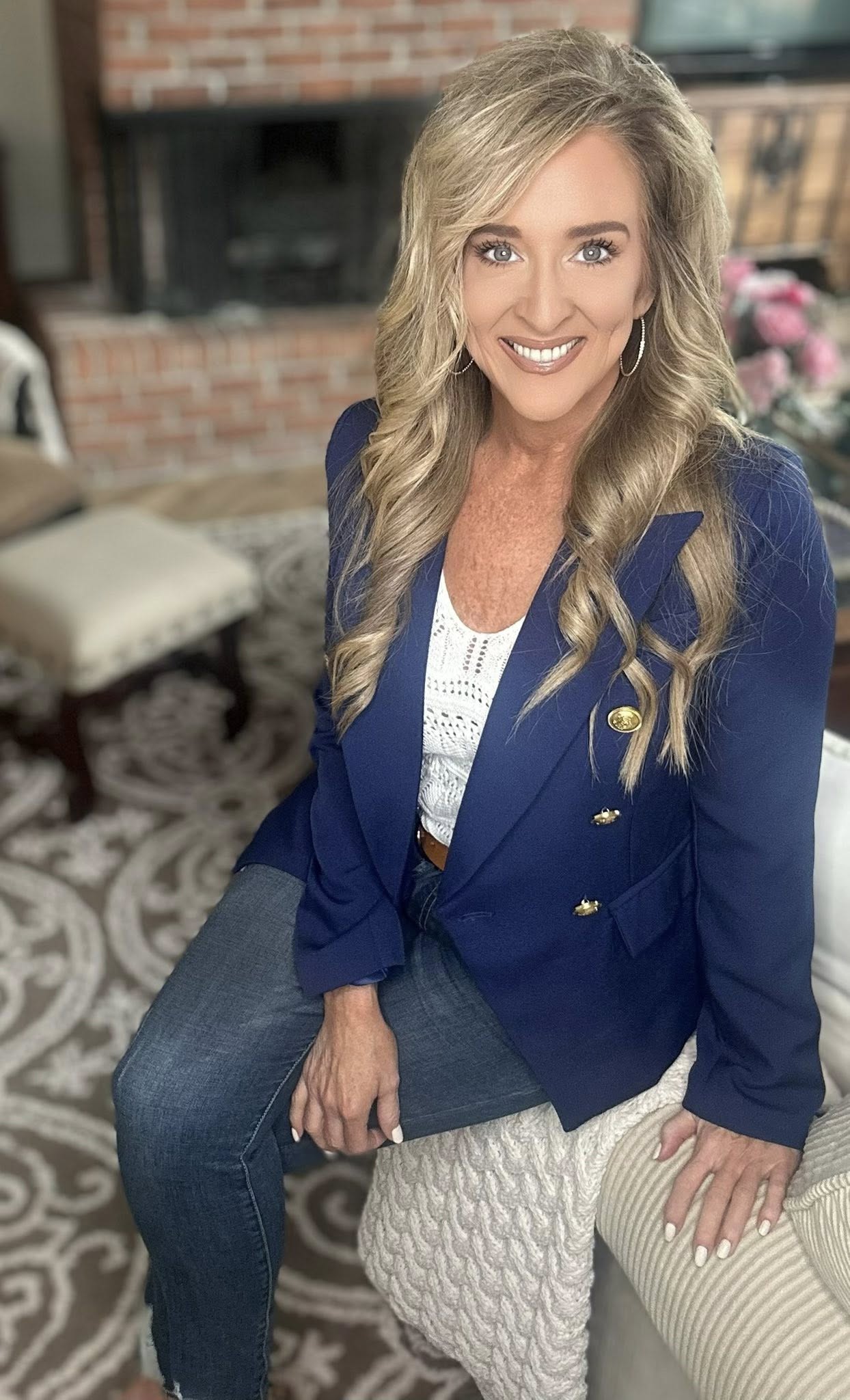 Lapel Collar Long Sleeve Blazer