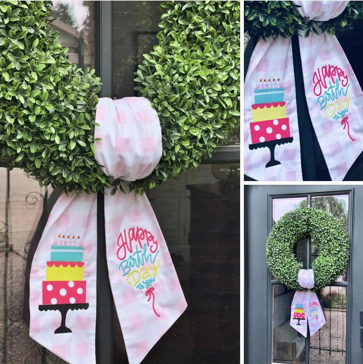 Happy Birthday To You Wreath Sash