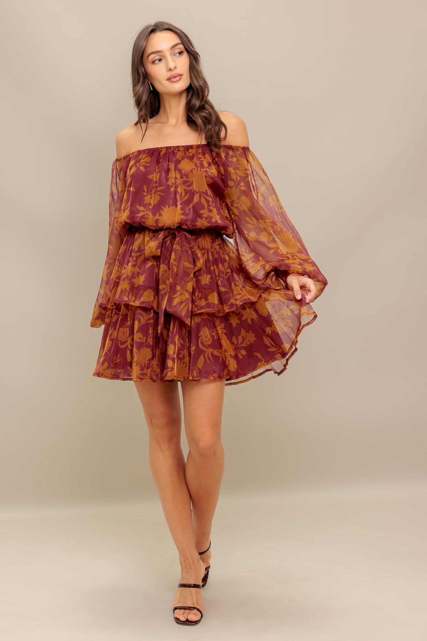 PETAL MIST WOVEN MINI DRESS