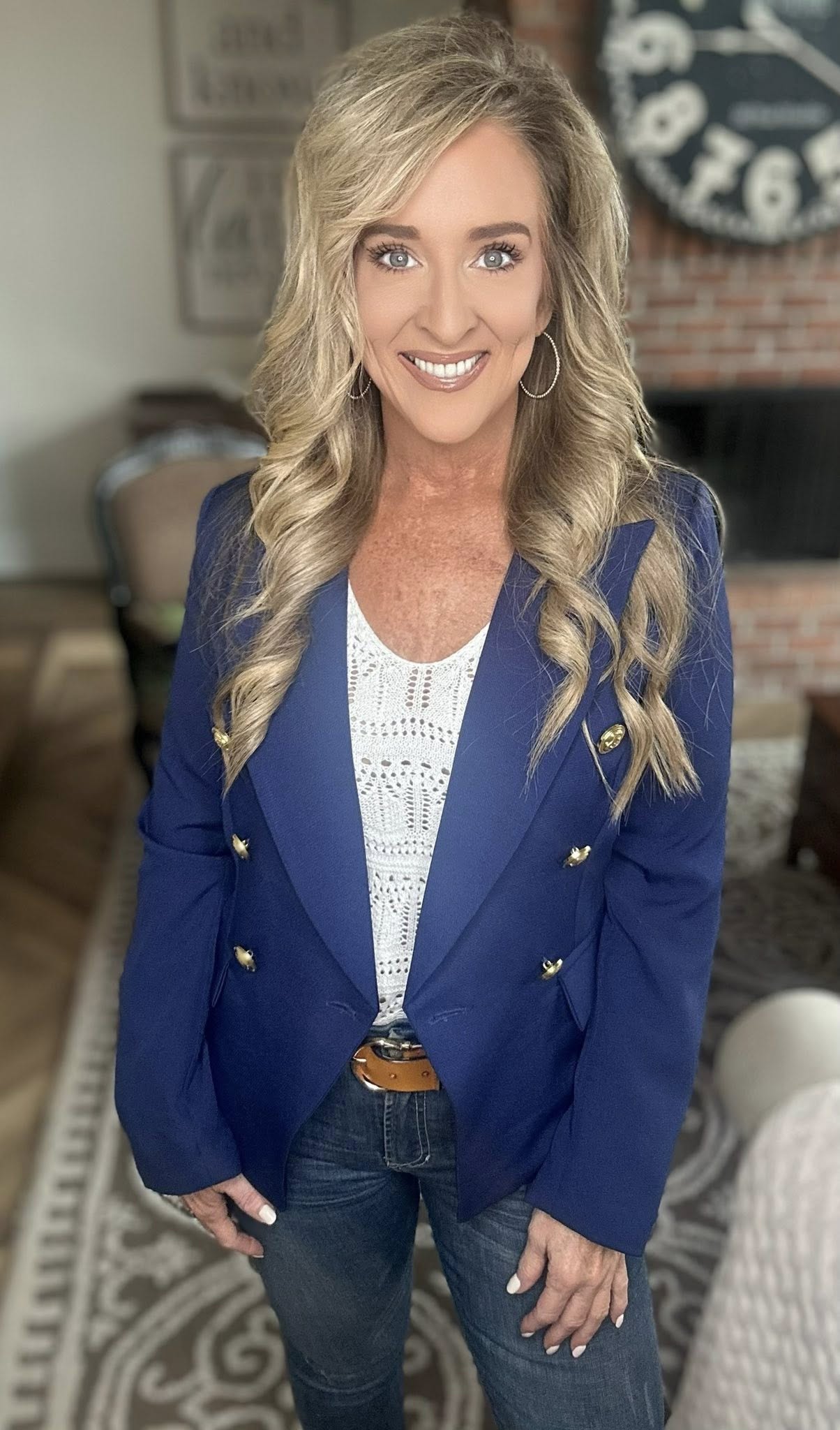 Lapel Collar Long Sleeve Blazer