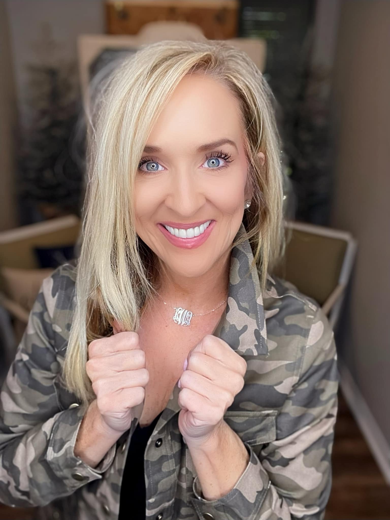 Camouflage Snap Down Jacket