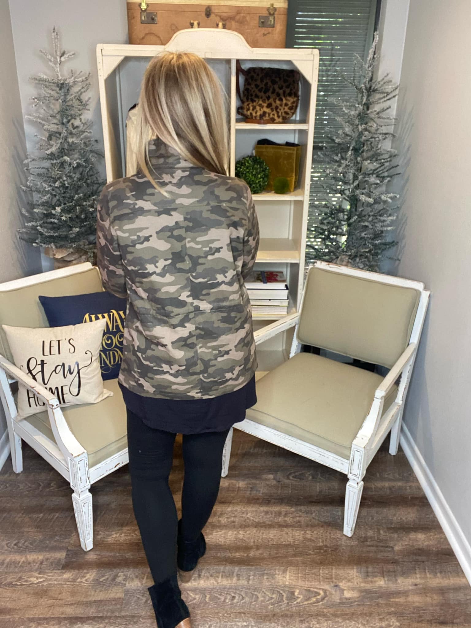 Camouflage Snap Down Jacket