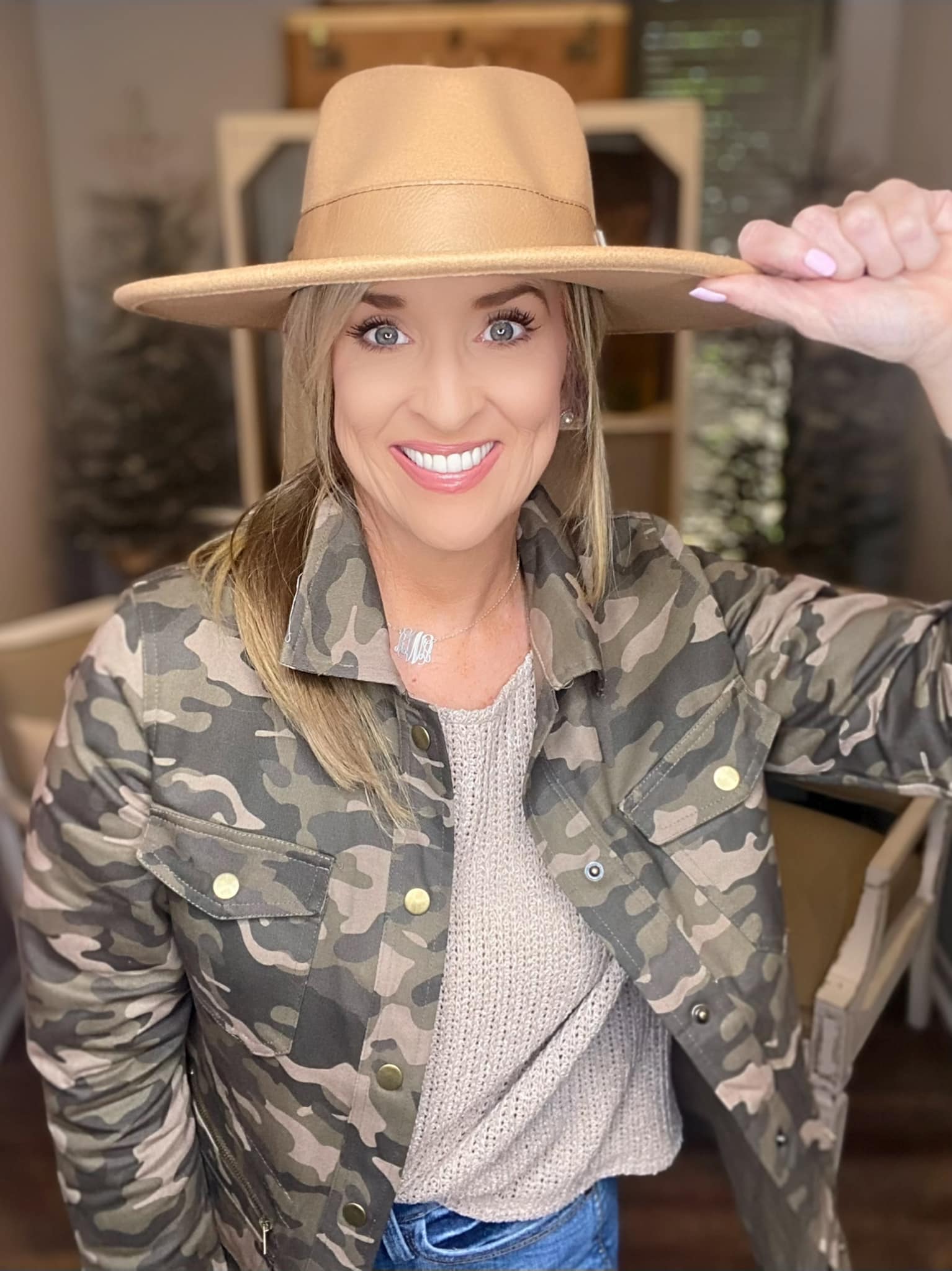 Camouflage Snap Down Jacket