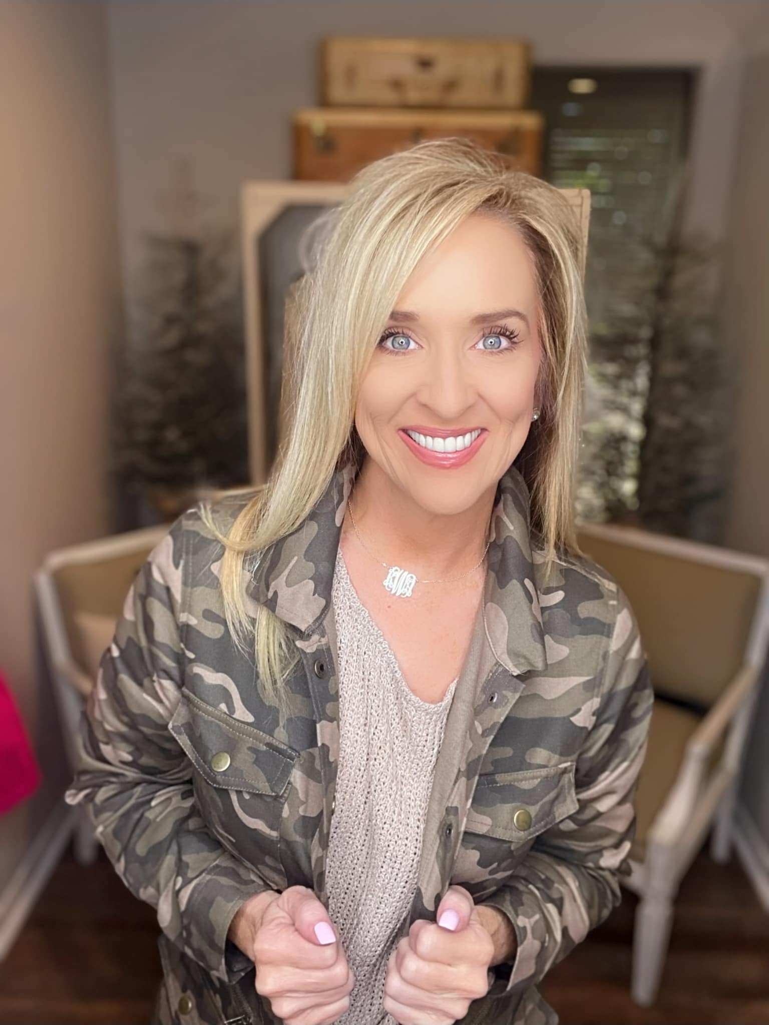 Camouflage Snap Down Jacket