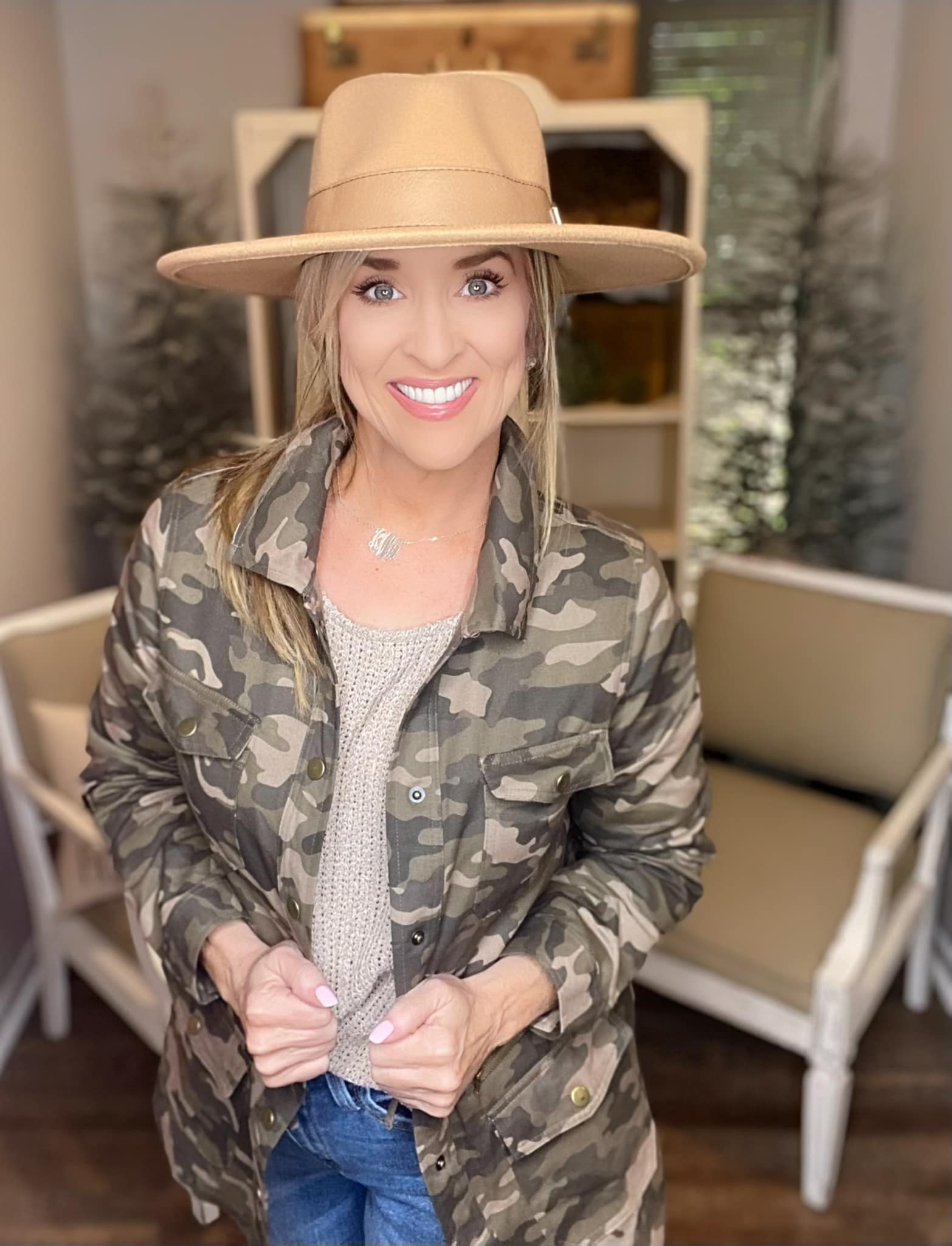 Camouflage Snap Down Jacket