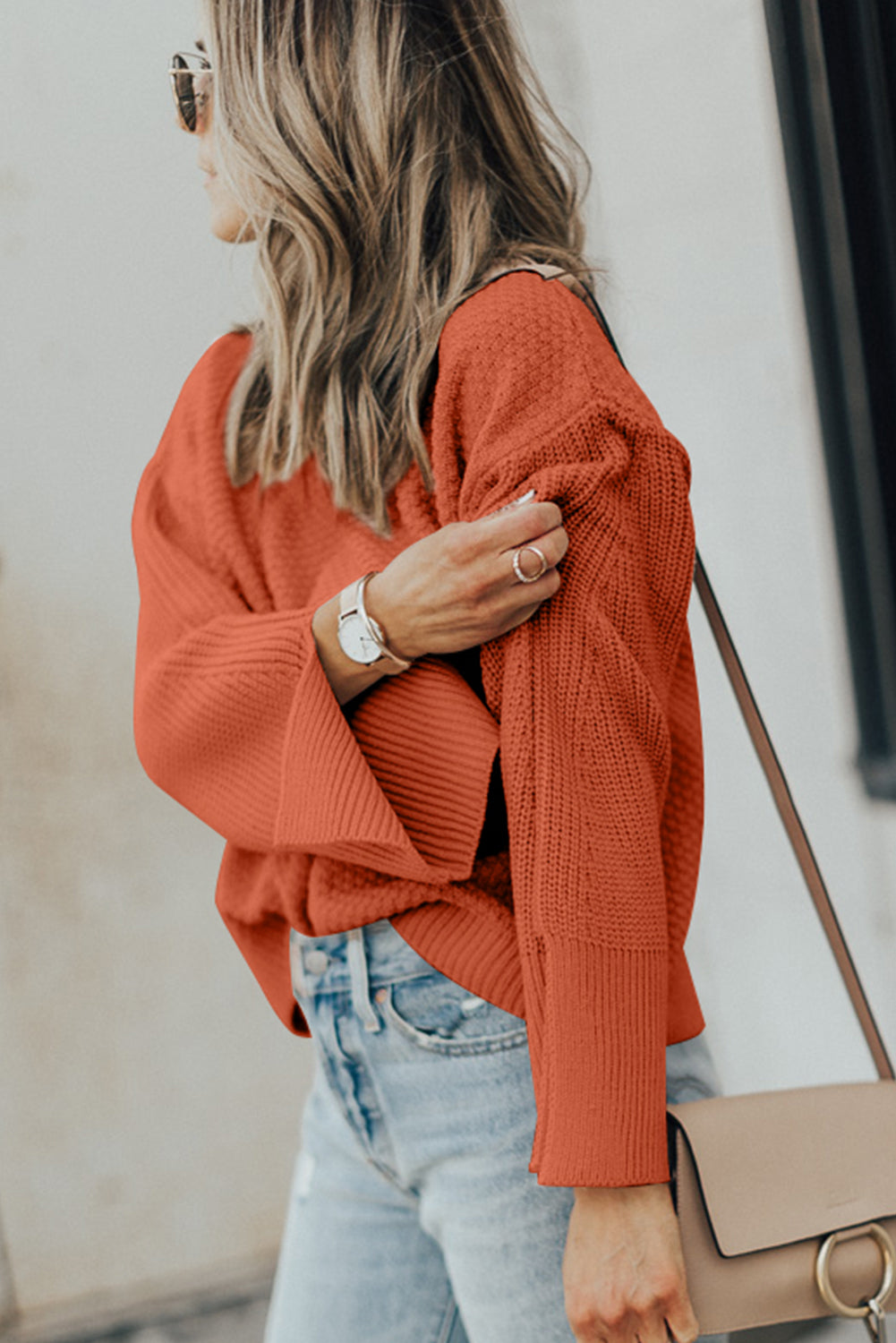 Textured Long Sleeve Sweater