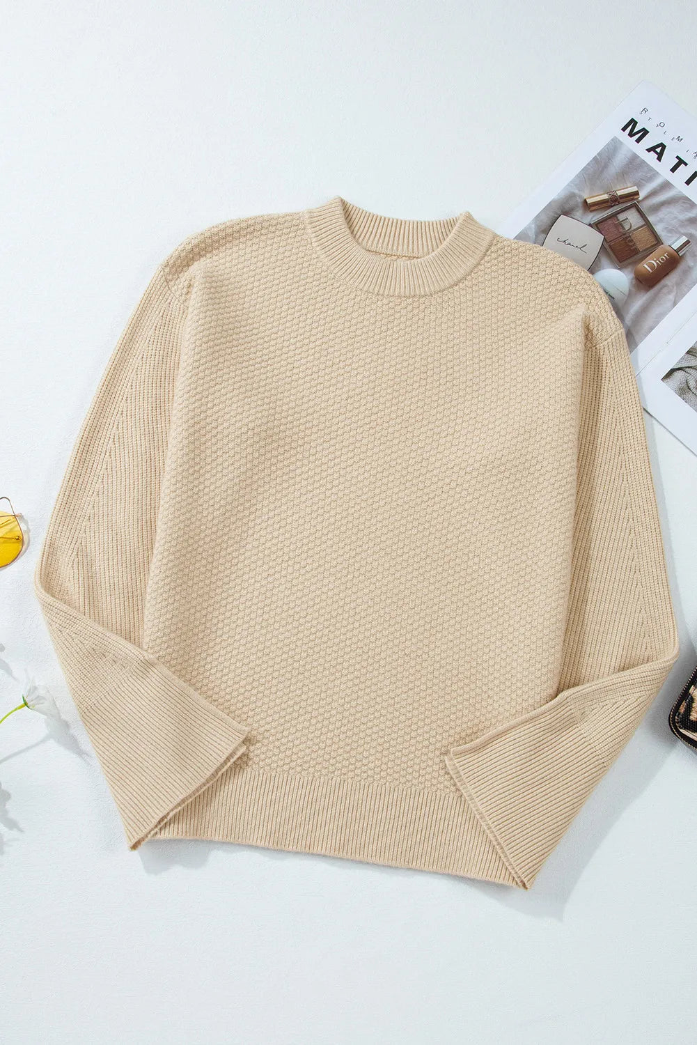 Textured Long Sleeve Sweater