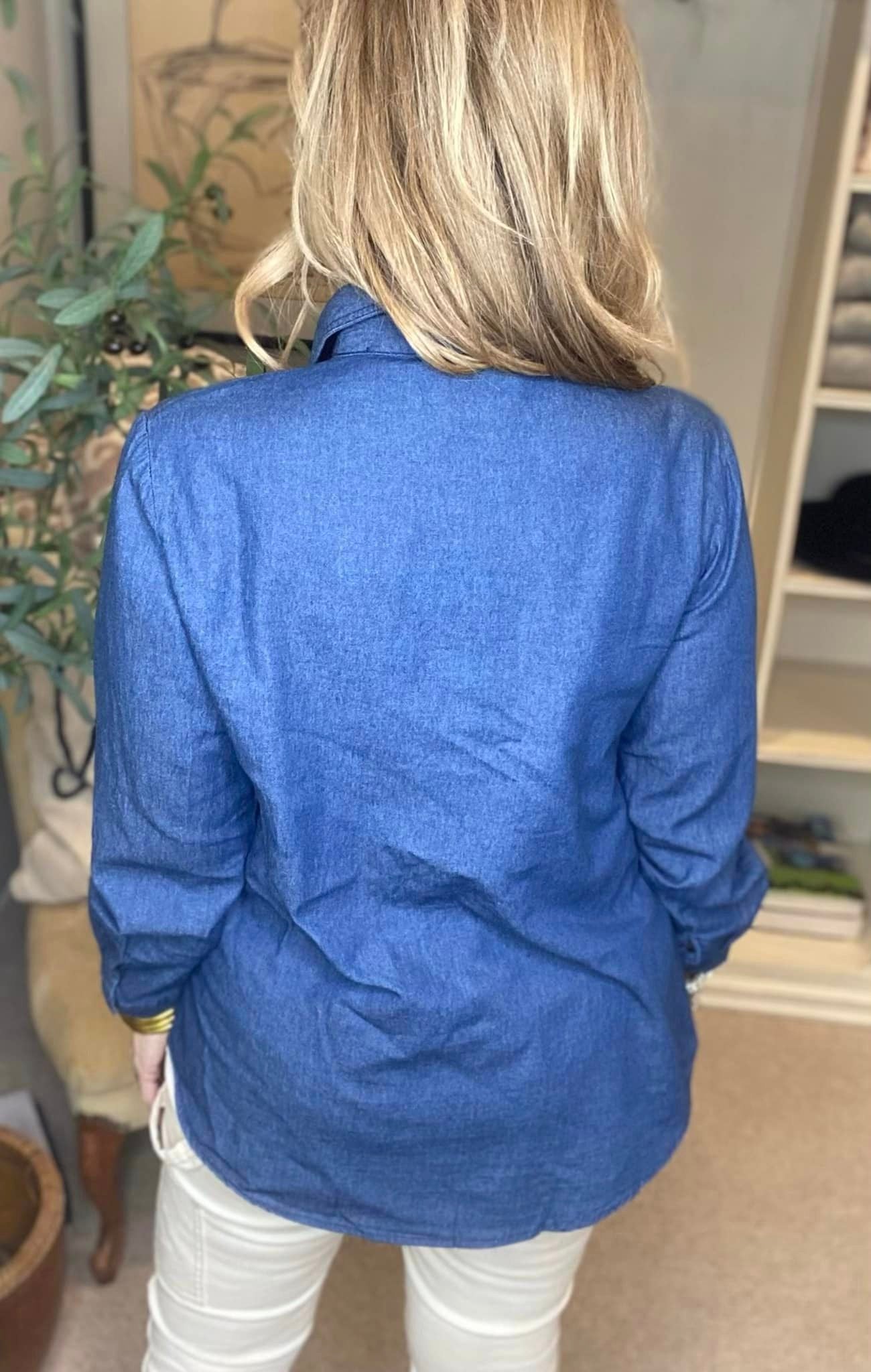 Dark Blue Denim Shirt