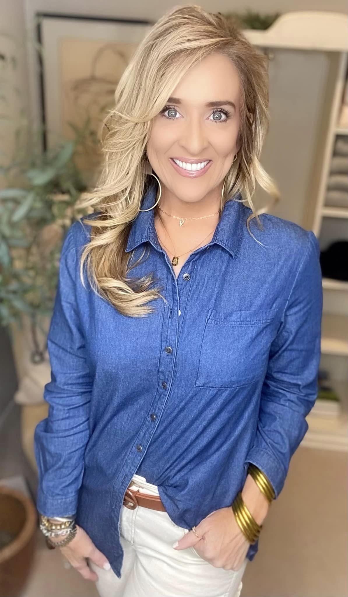 Dark Blue Denim Shirt