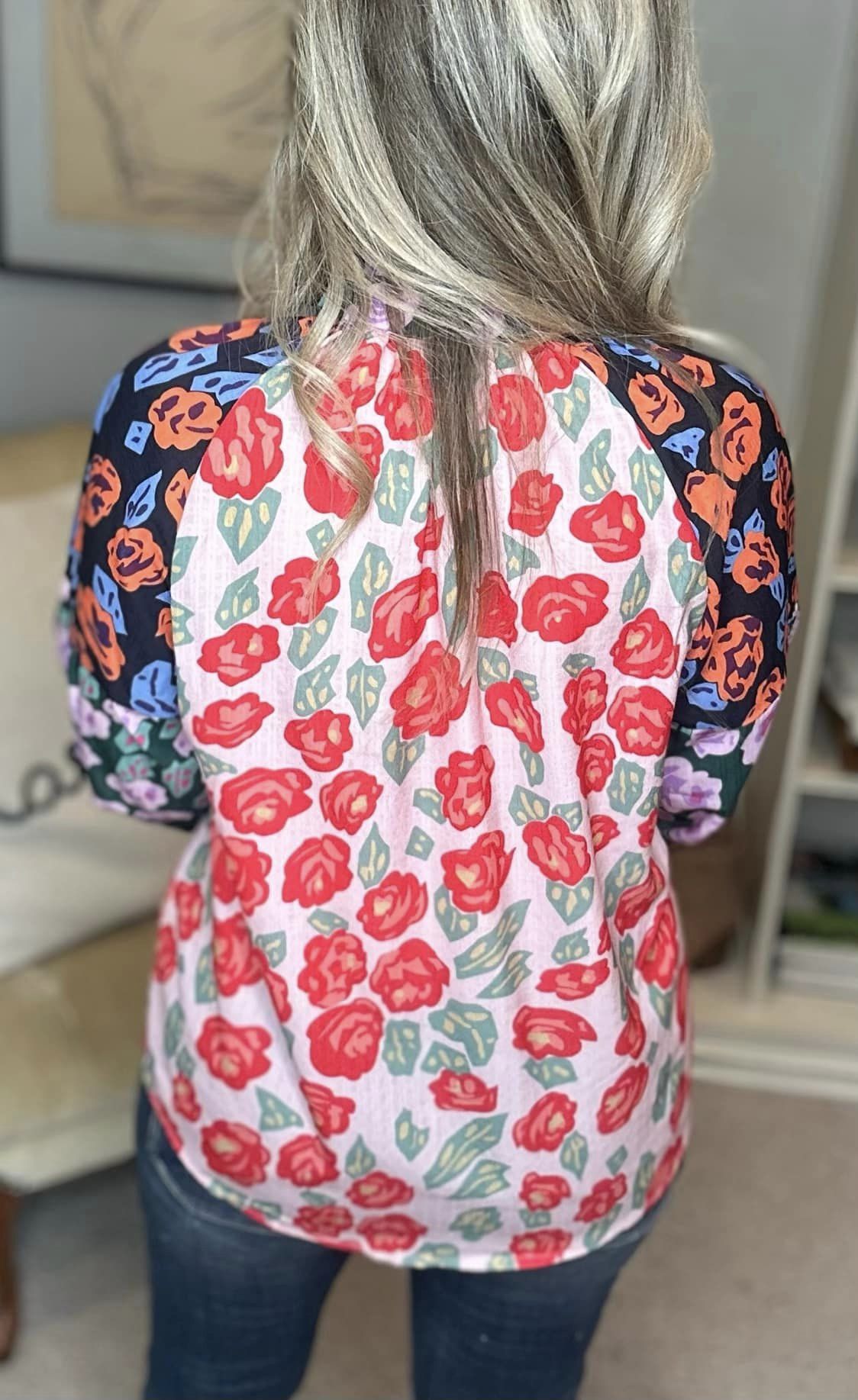 Mixed Print Blouse