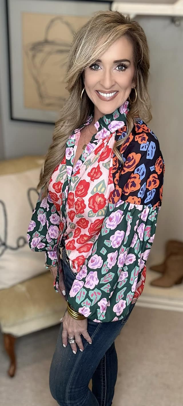 Mixed Print Blouse