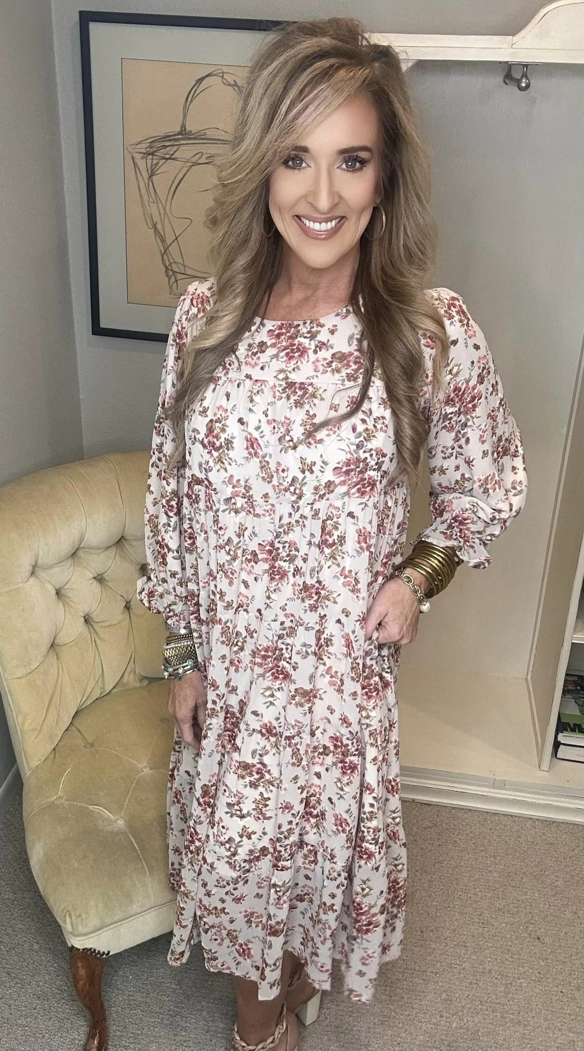 Next to You Balloon Sleeve Floral Dress