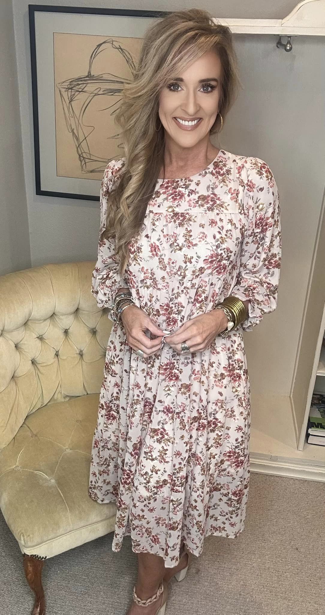 Next to You Balloon Sleeve Floral Dress