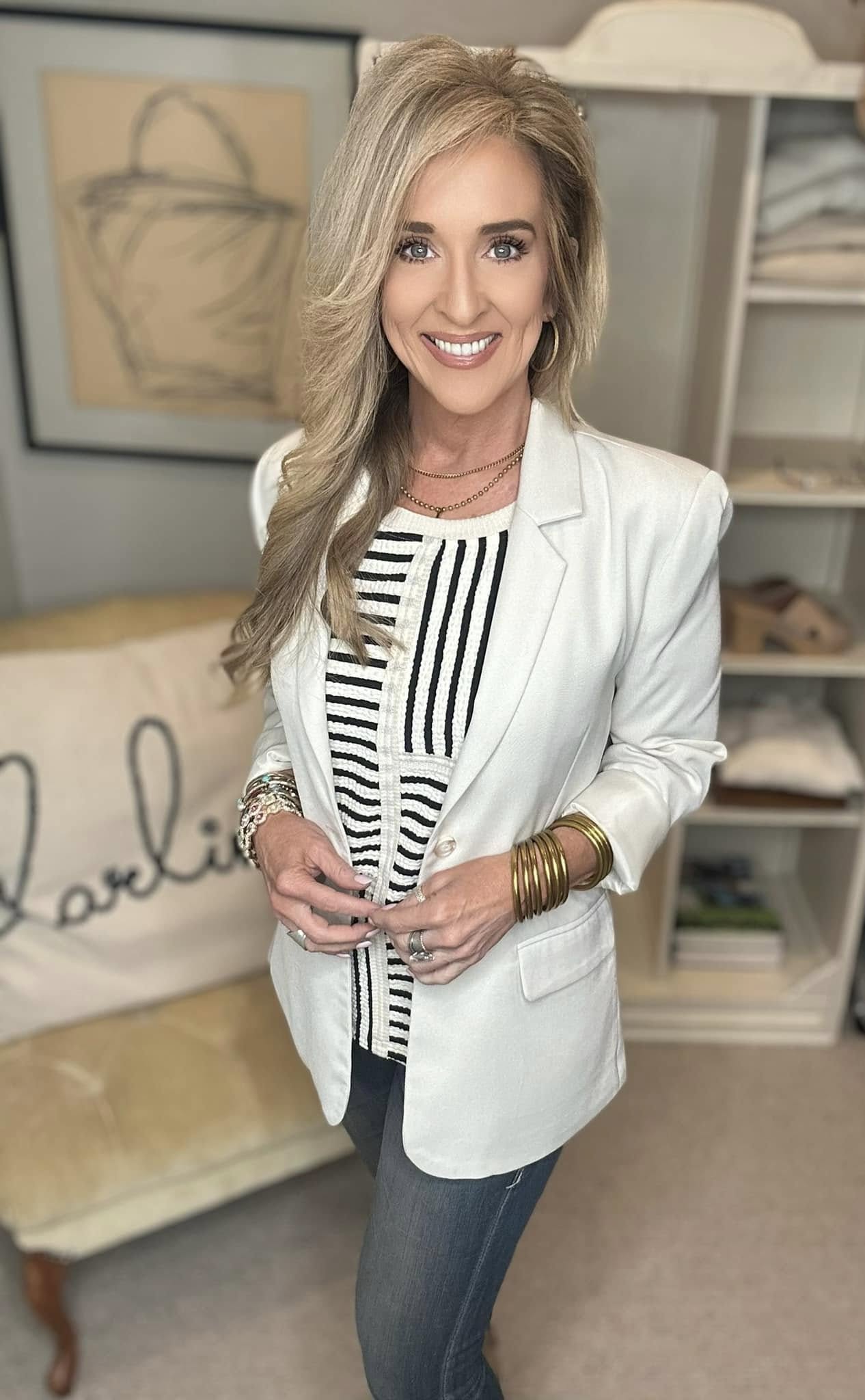 Round Neck Texture Striped Tank