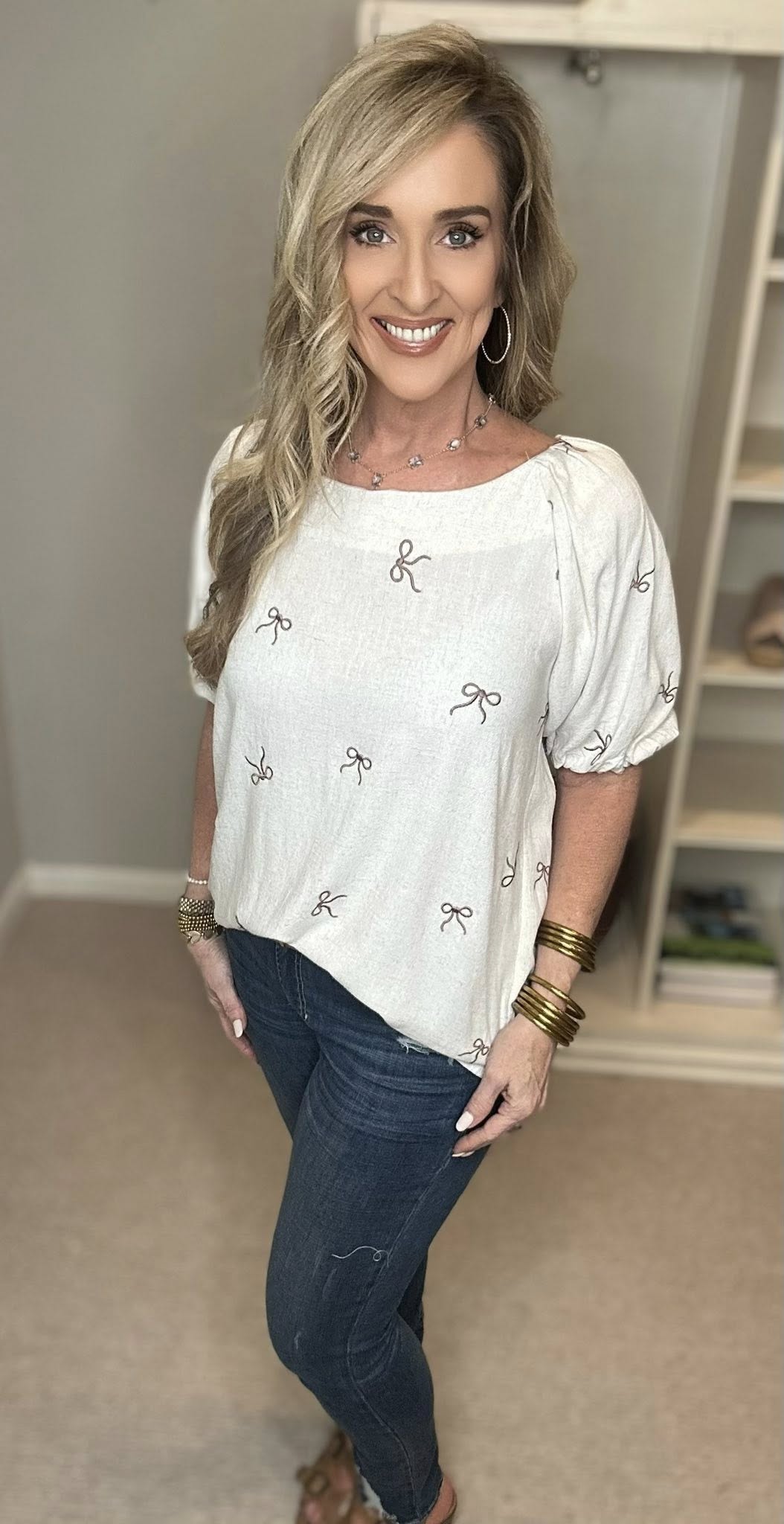 Umgee Full Size Linen Blend Ribbon Embroidered Top