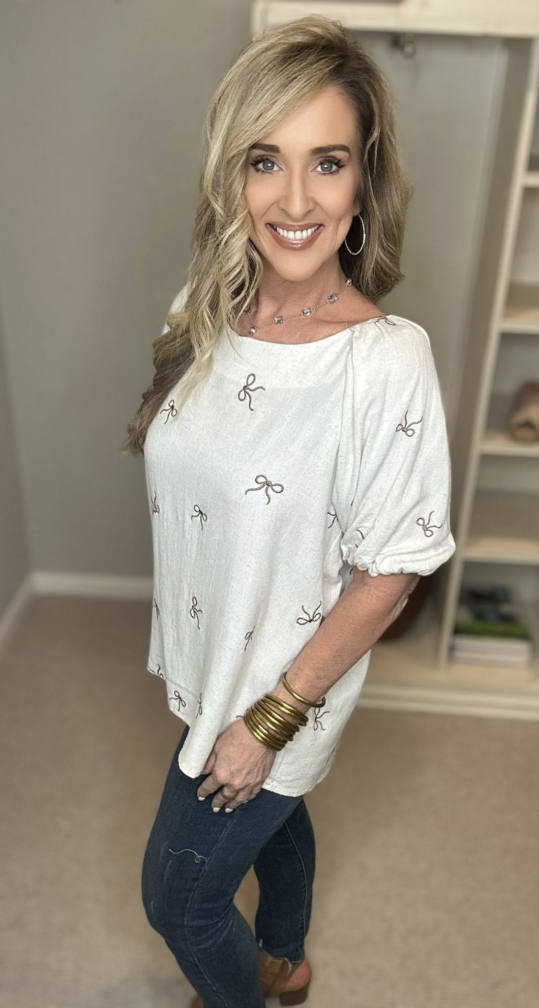 Umgee Full Size Linen Blend Ribbon Embroidered Top