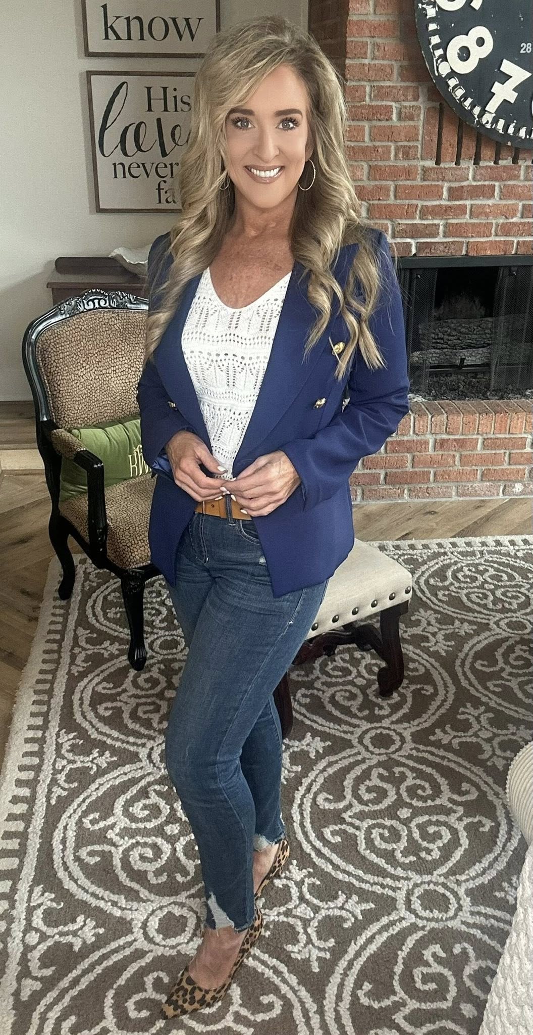 Lapel Collar Long Sleeve Blazer