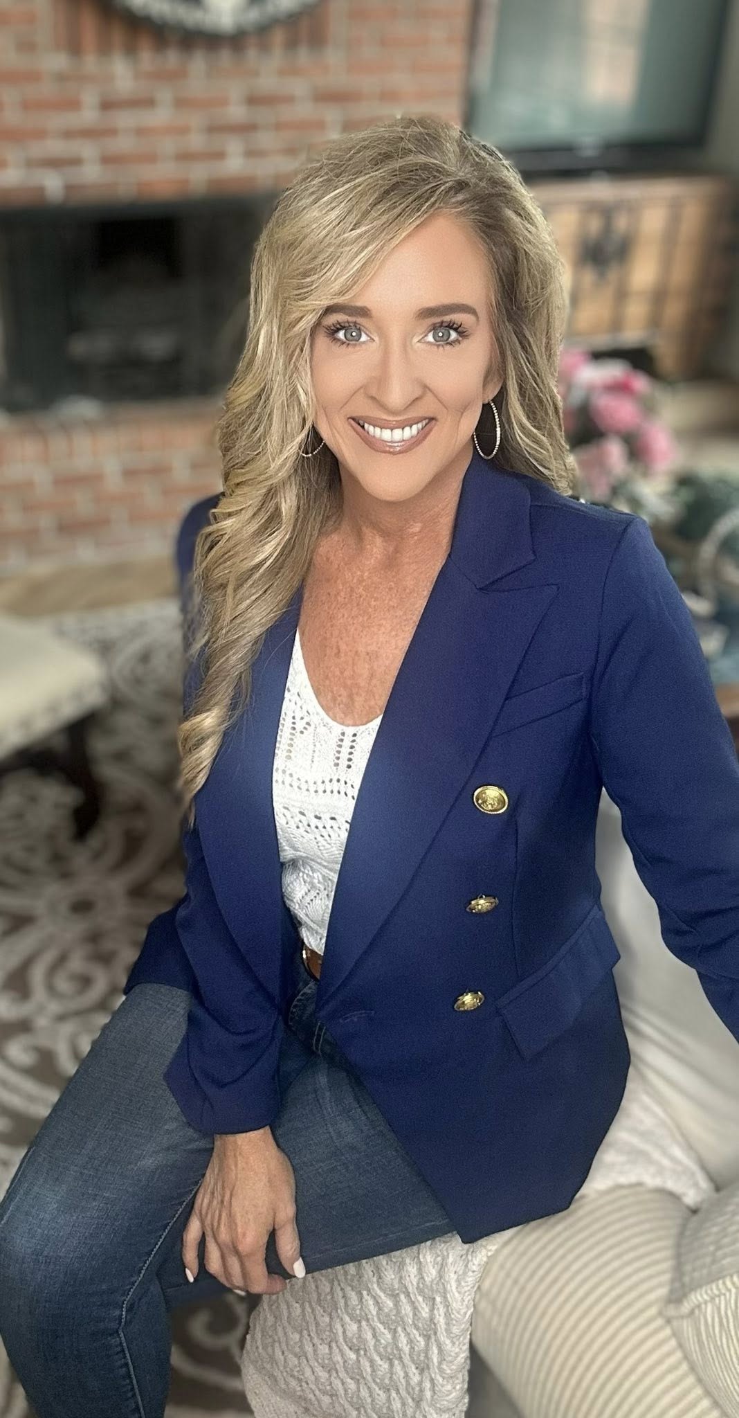 Lapel Collar Long Sleeve Blazer