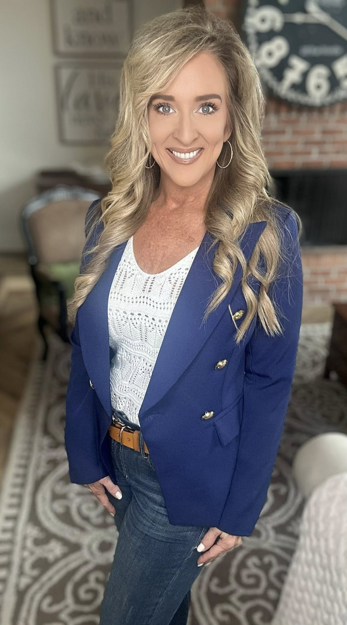 Lapel Collar Long Sleeve Blazer