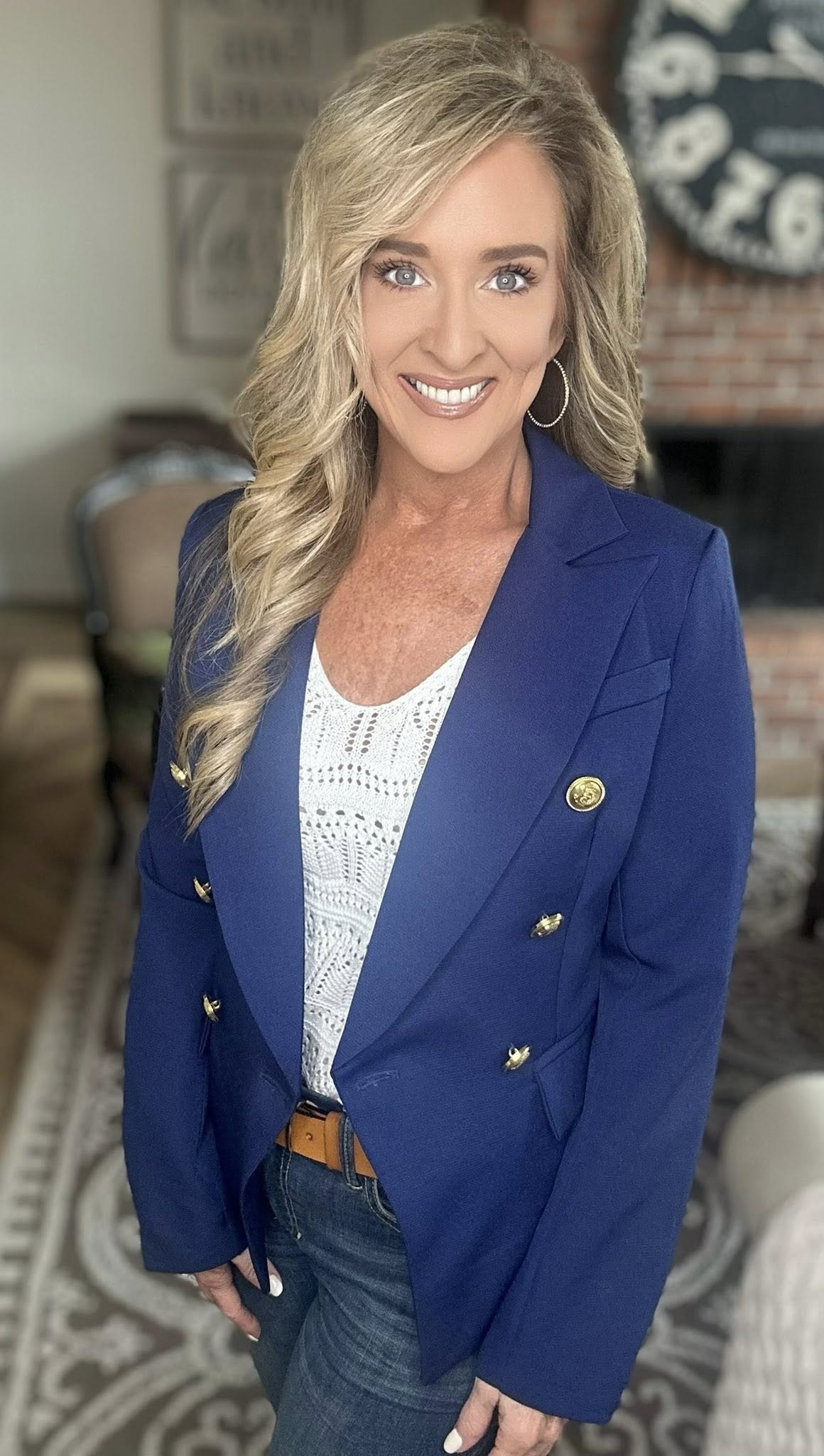 Lapel Collar Long Sleeve Blazer