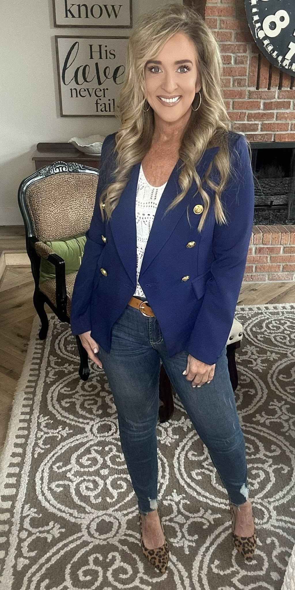 Lapel Collar Long Sleeve Blazer