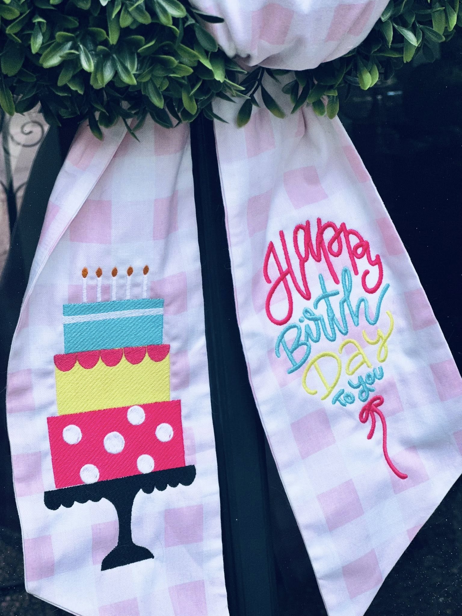 Happy Birthday To You Wreath Sash