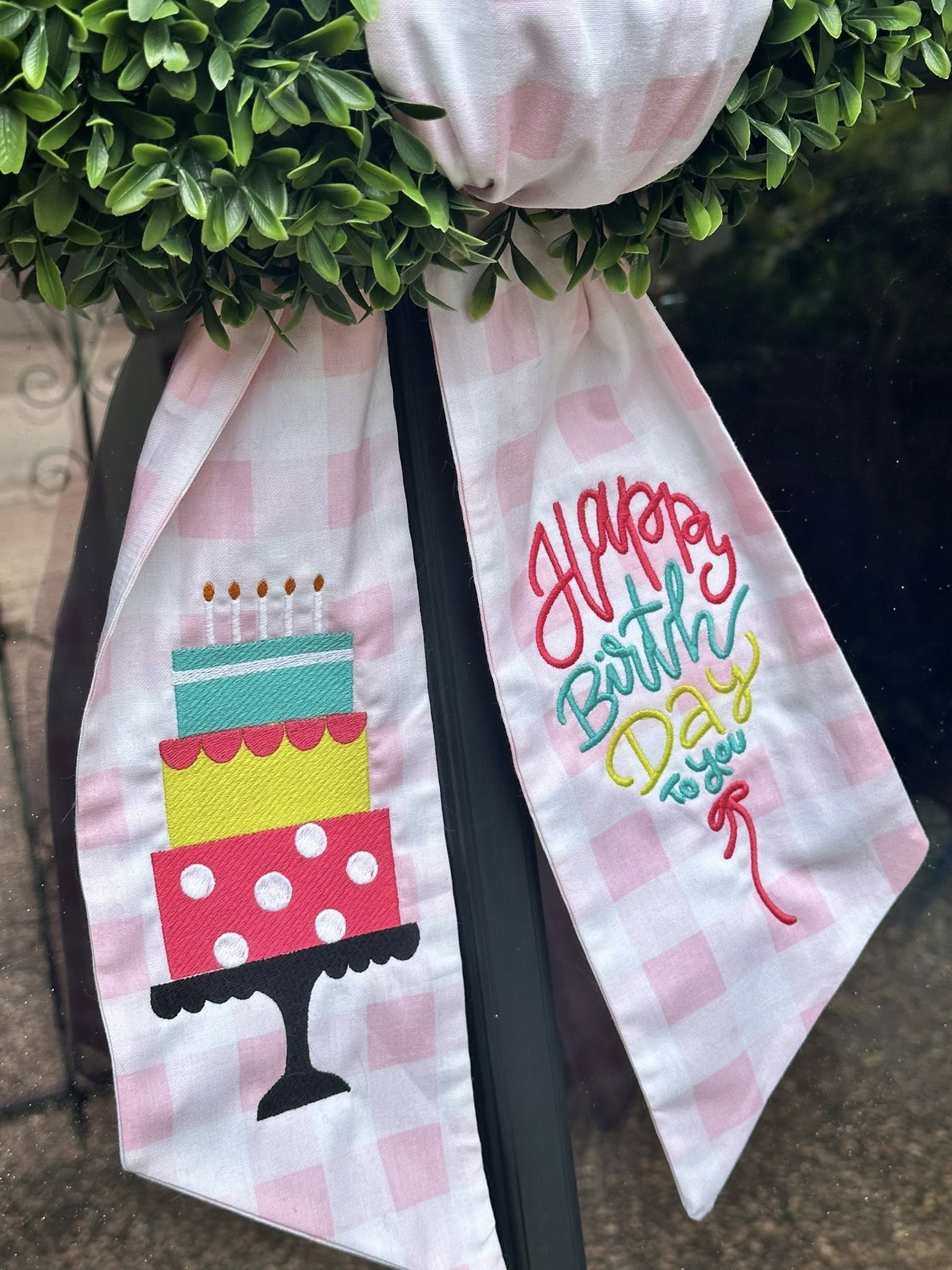 Happy Birthday To You Wreath Sash