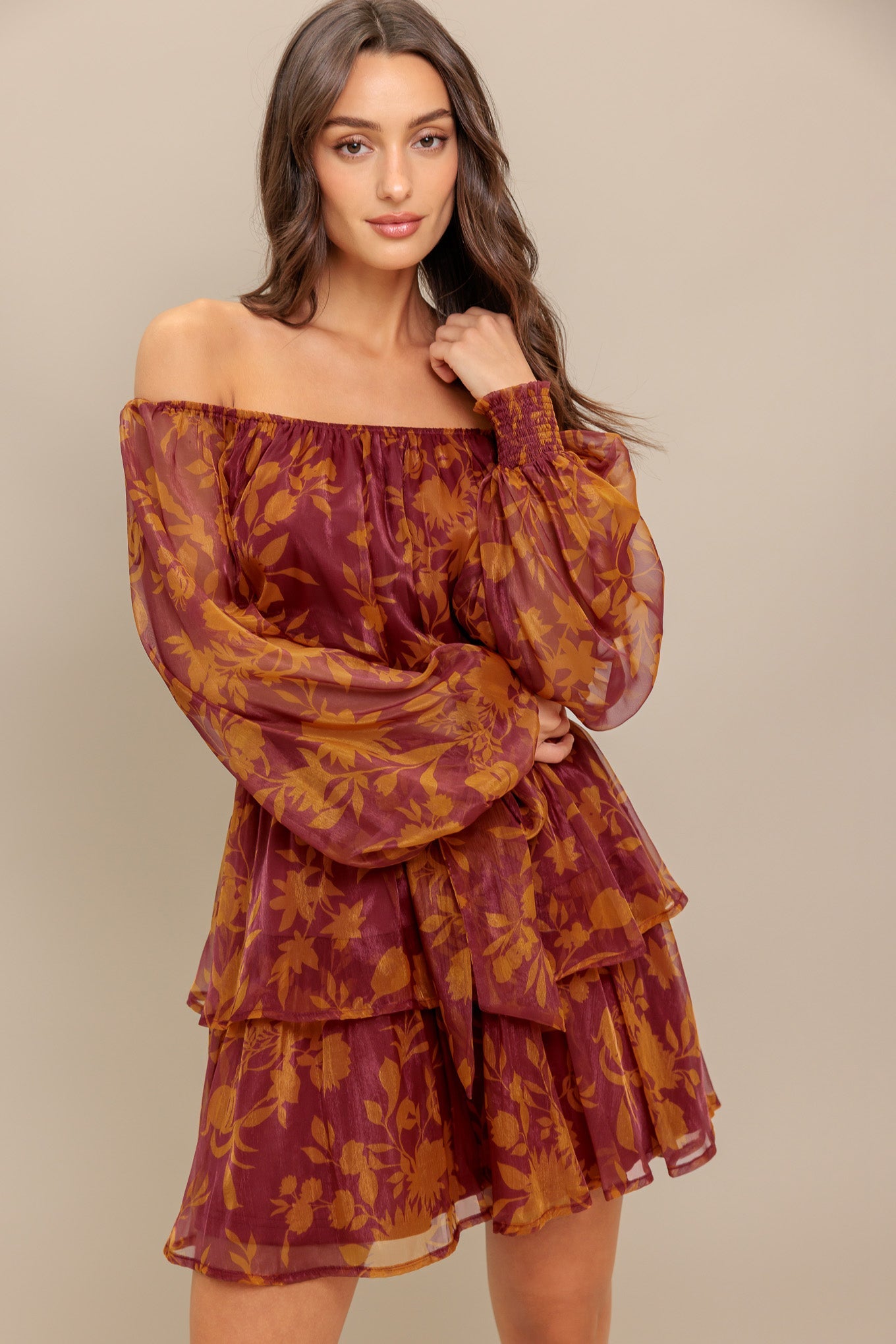 PETAL MIST WOVEN MINI DRESS