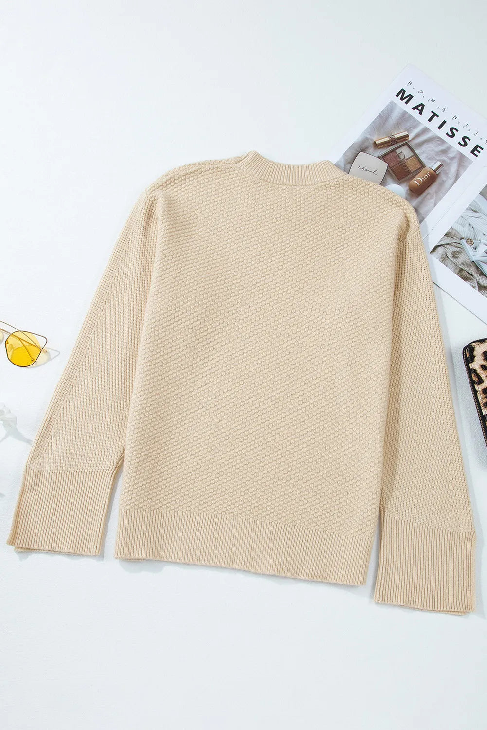 Textured Long Sleeve Sweater