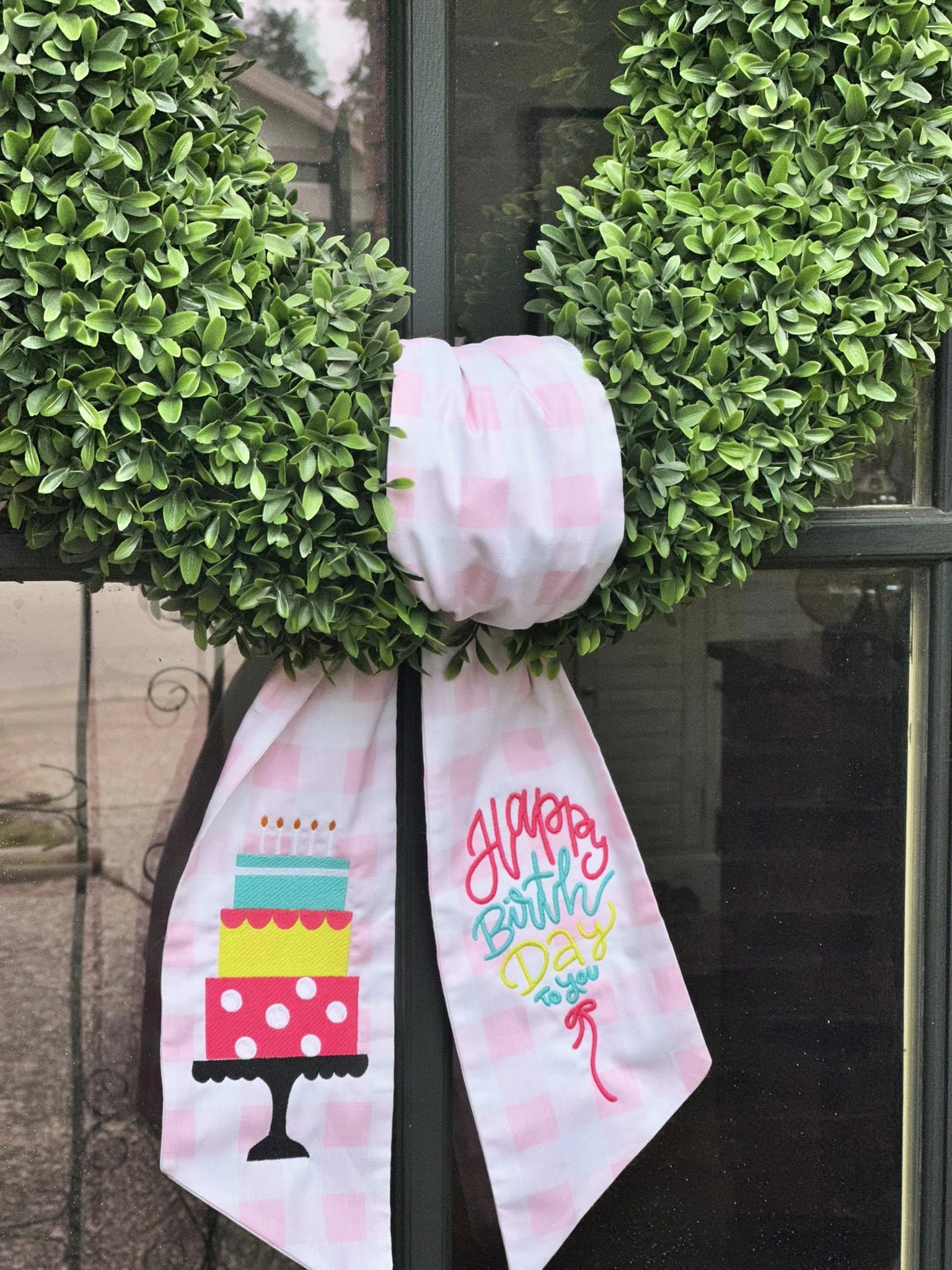 Happy Birthday To You Wreath Sash