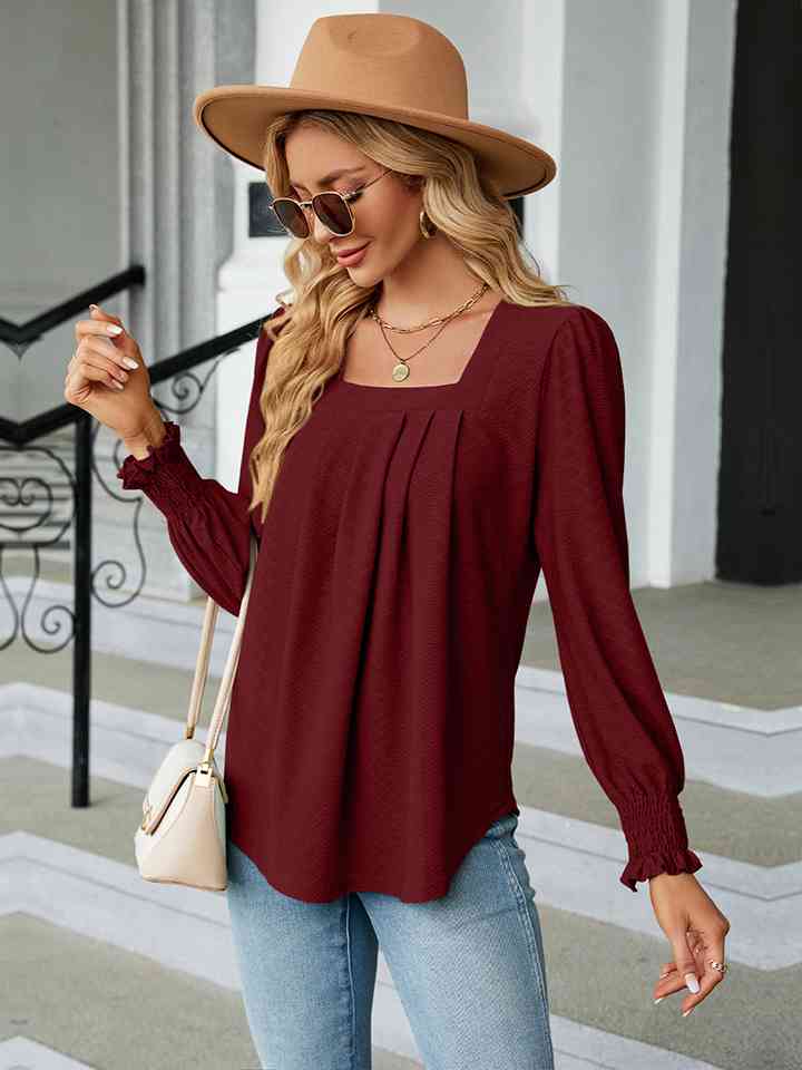 Square Neck Puff Sleeve Blouse