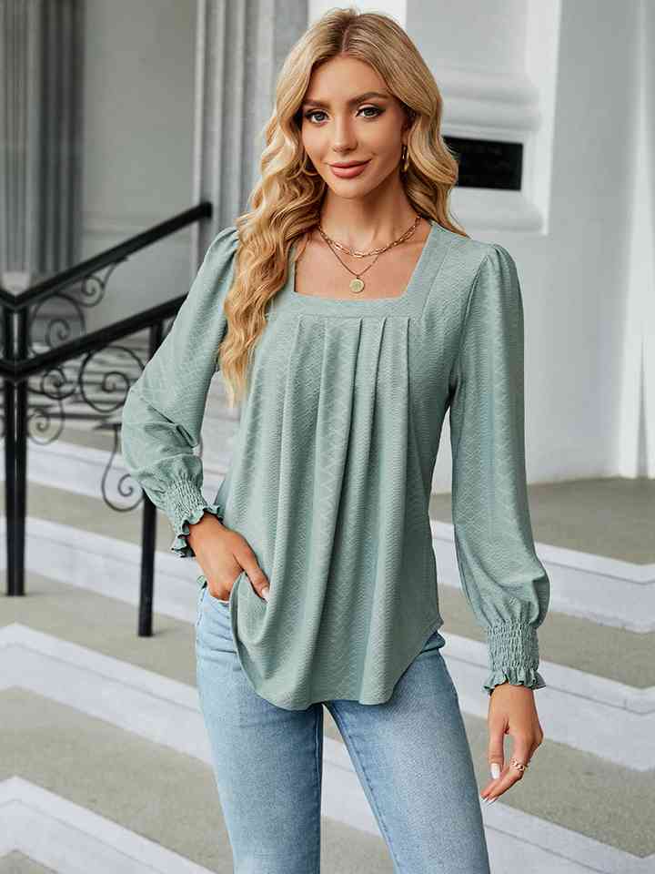 Square Neck Puff Sleeve Blouse